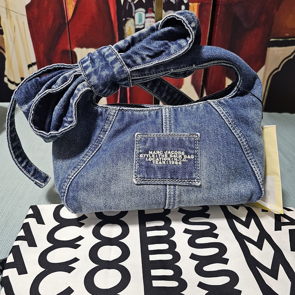 Marc Jacobs Denim Sack Bag with Pouch - Picture 10 of 12